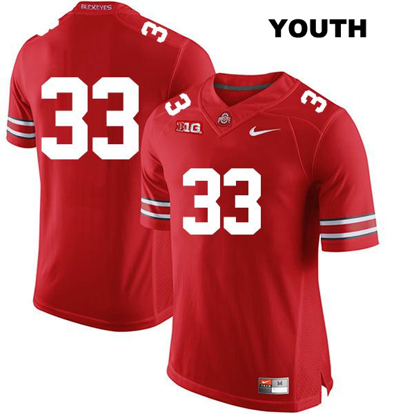Chase Brecht Ohio State Buckeyes Stitched Authentic Youth no. 33 Red College Football Jersey - No Name
