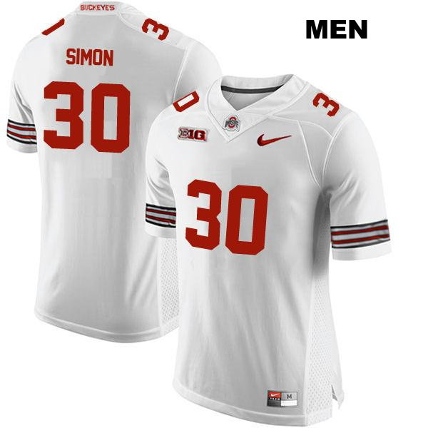 Cody Simon Stitched Ohio State Buckeyes Authentic Mens no. 30 White College Football Jersey