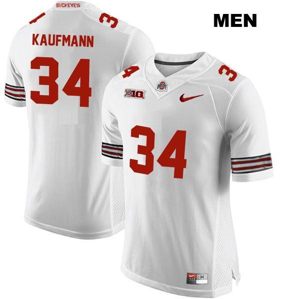 Colin Kaufmann Ohio State Buckeyes Authentic Mens no. 34 Stitched White College Football Jersey