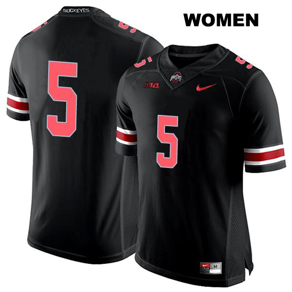 Dallan Hayden Ohio State Buckeyes Authentic Womens Stitched no. 5 Black College Football Jersey - No Name