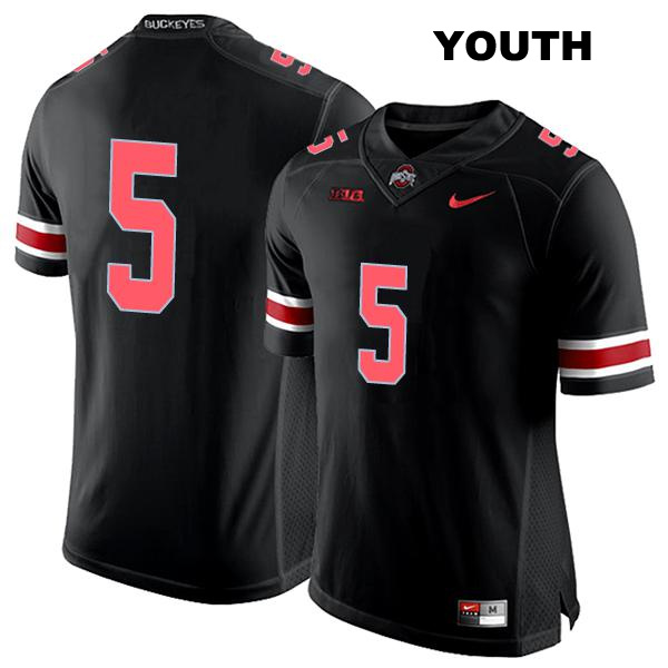 Dallan Hayden Stitched Ohio State Buckeyes Authentic Youth no. 5 Black College Football Jersey - No Name