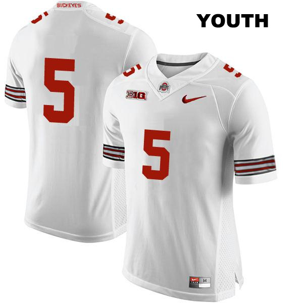 Dallan Hayden Stitched Ohio State Buckeyes Authentic Youth no. 5 White College Football Jersey - No Name