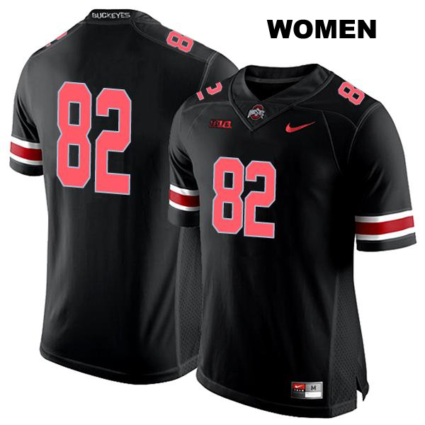 David Adolph Ohio State Buckeyes Authentic Womens Stitched no. 82 Black College Football Jersey - No Name