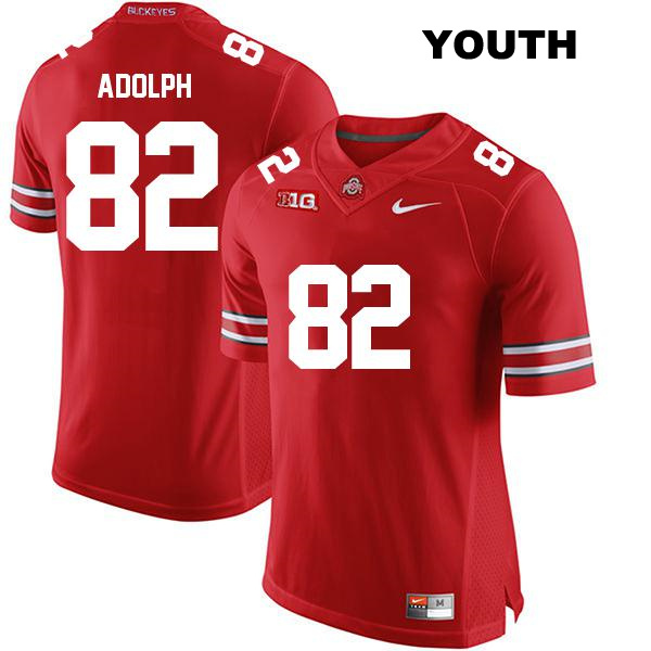 David Adolph Ohio State Buckeyes Stitched Authentic Youth no. 82 Red College Football Jersey