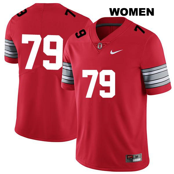 Dawand Jones Ohio State Buckeyes Stitched Authentic Womens no. 79 Darkred College Football Jersey - No Name