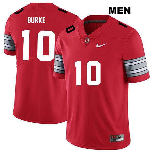 Denzel Burke Stitched Ohio State Buckeyes Authentic Mens no. 10 Darkred College Football Jersey