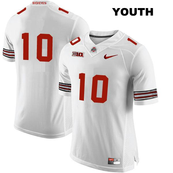 Denzel Burke Ohio State Buckeyes Authentic Youth no. 10 Stitched White College Football Jersey - No Name