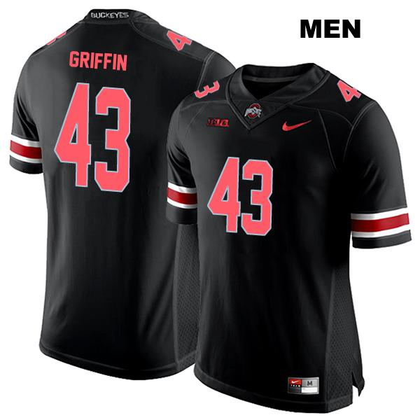 Diante Griffin Ohio State Buckeyes Authentic Mens Stitched no. 43 Black College Football Jersey
