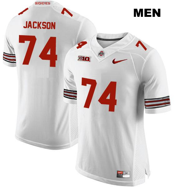 Stitched Donovan Jackson Ohio State Buckeyes Authentic Mens no. 74 White College Football Jersey