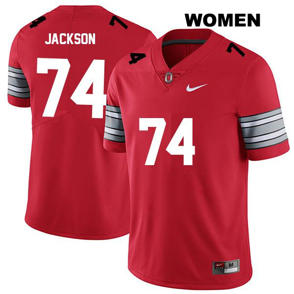 Donovan Jackson Ohio State Buckeyes Authentic Womens no. 74 Stitched Darkred College Football Jersey