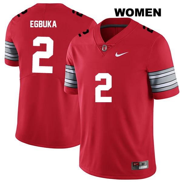 Emeka Egbuka Ohio State Buckeyes Stitched Authentic Womens no. 2 Darkred College Football Jersey