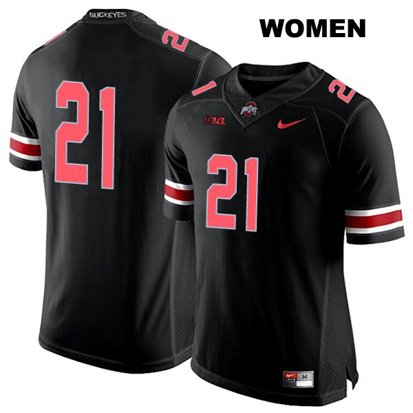 Evan Pryor Ohio State Buckeyes Authentic Stitched Womens no. 21 Black College Football Jersey - No Name