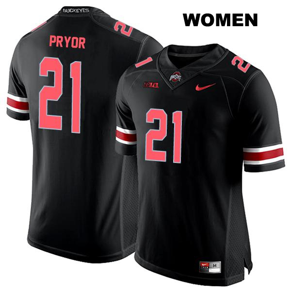 Evan Pryor Stitched Ohio State Buckeyes Authentic Womens no. 21 Black College Football Jersey