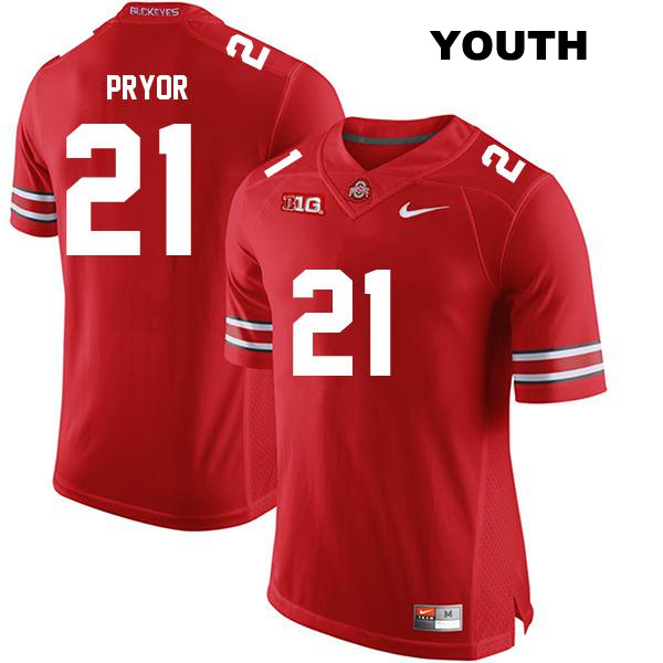 Evan Pryor Ohio State Buckeyes Authentic Youth no. 21 Stitched Red College Football Jersey