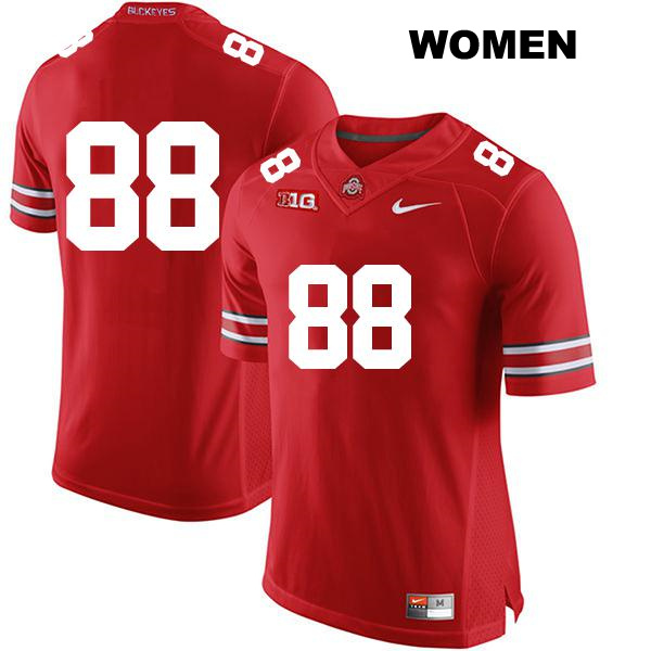 Gee Scott Jr Ohio State Buckeyes Authentic Stitched Womens no. 88 Red College Football Jersey - No Name