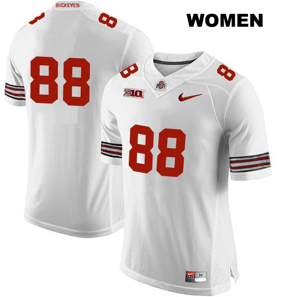 Gee Scott Jr Ohio State Buckeyes Authentic Stitched Womens no. 88 White College Football Jersey - No Name