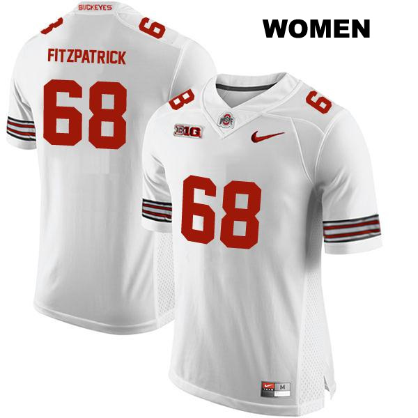George Fitzpatrick Ohio State Buckeyes Authentic Stitched Womens no. 68 White College Football Jersey