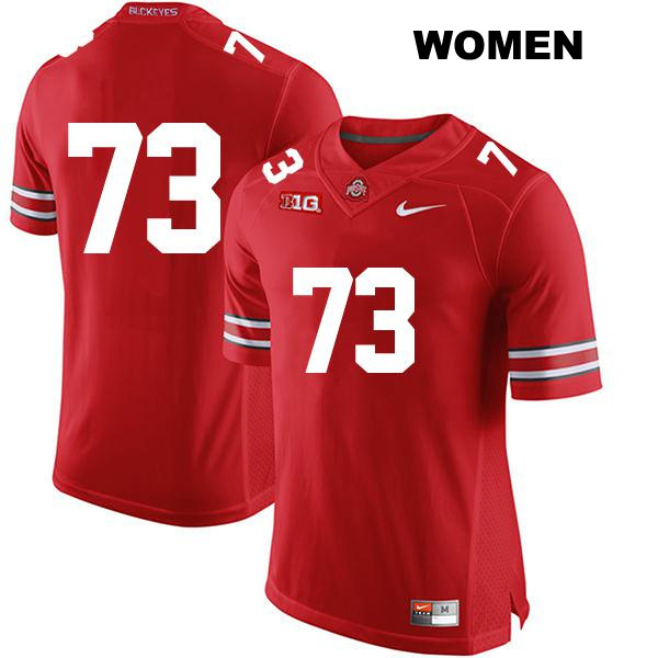 Stitched Grant Toutant Ohio State Buckeyes Authentic Womens no. 73 Red College Football Jersey - No Name