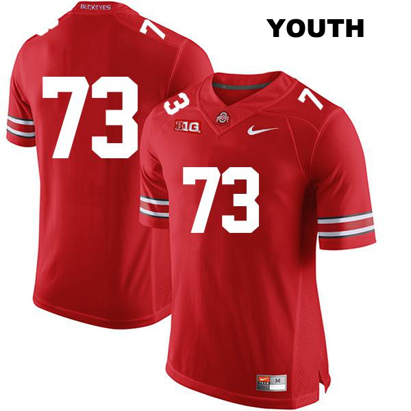 Grant Toutant Stitched Ohio State Buckeyes Authentic Youth no. 73 Red College Football Jersey - No Name