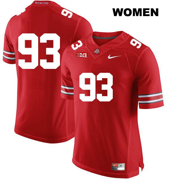 Hero Kanu Ohio State Buckeyes Authentic Womens no. 93 Stitched Red College Football Jersey - No Name
