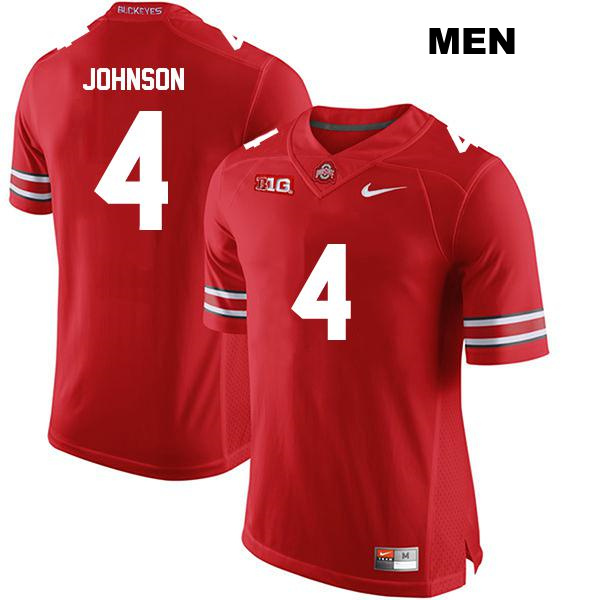 JK Johnson Ohio State Buckeyes Authentic Mens no. 4 Stitched Red College Football Jersey