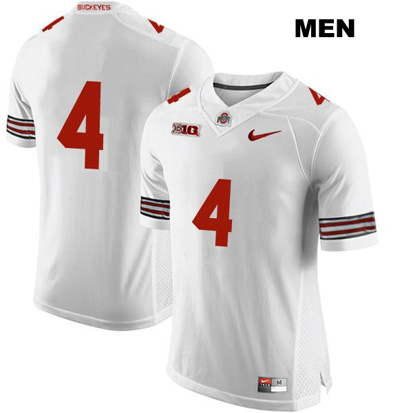JK Johnson Ohio State Buckeyes Stitched Authentic Mens no. 4 White College Football Jersey - No Name