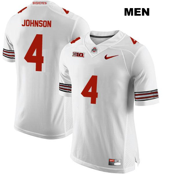 JK Johnson Ohio State Buckeyes Authentic Mens Stitched no. 4 White College Football Jersey
