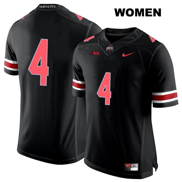 JK Johnson Ohio State Buckeyes Authentic Womens Stitched no. 4 Black College Football Jersey - No Name