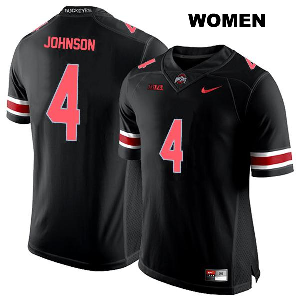 JK Johnson Ohio State Buckeyes Authentic Womens no. 4 Stitched Black College Football Jersey