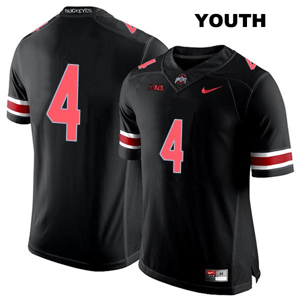 JK Johnson Ohio State Buckeyes Stitched Authentic Youth no. 4 Black College Football Jersey - No Name