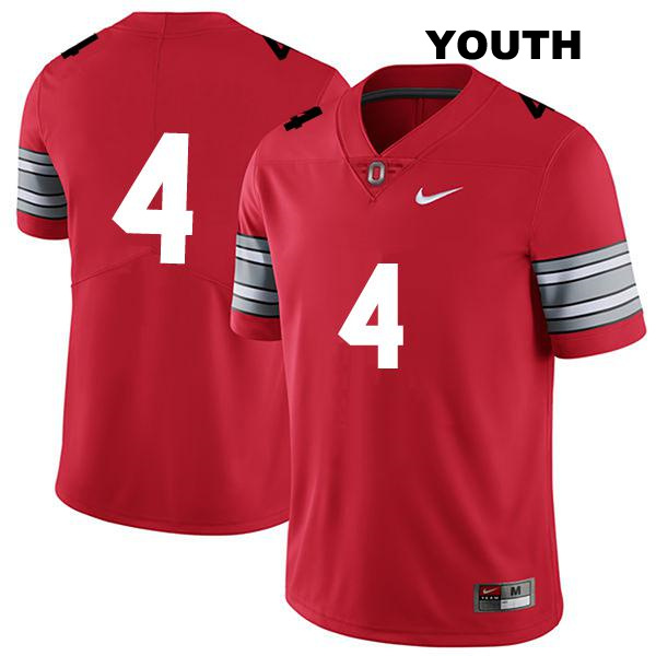 JK Johnson Ohio State Buckeyes Authentic Stitched Youth no. 4 Darkred College Football Jersey - No Name