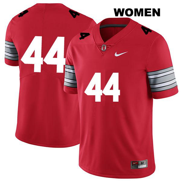 JT Tuimoloau Ohio State Buckeyes Authentic Stitched Womens no. 44 Darkred College Football Jersey - No Name