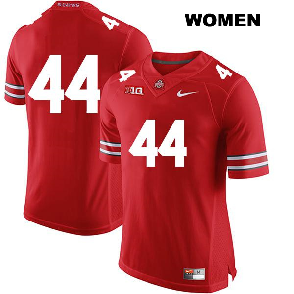 Stitched JT Tuimoloau Ohio State Buckeyes Authentic Womens no. 44 Red College Football Jersey - No Name