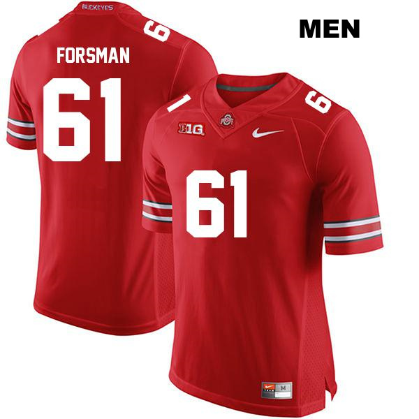 Jack Forsman Ohio State Buckeyes Authentic Mens no. 61 Stitched Red College Football Jersey