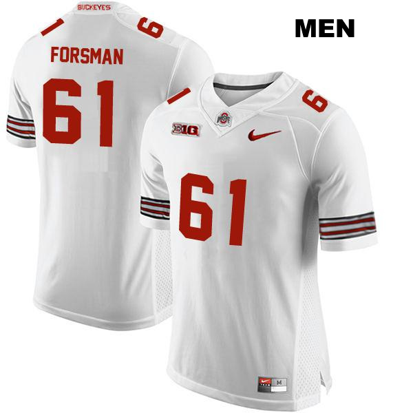 Jack Forsman Ohio State Buckeyes Authentic Mens Stitched no. 61 White College Football Jersey