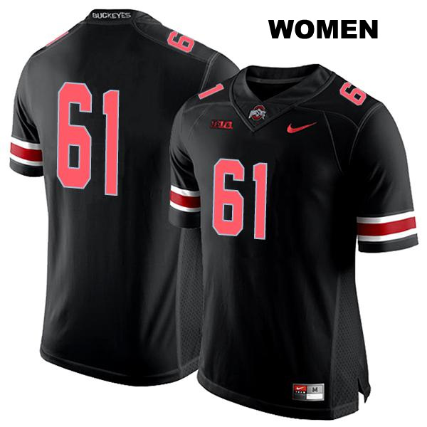 Jack Forsman Ohio State Buckeyes Authentic Stitched Womens no. 61 Black College Football Jersey - No Name
