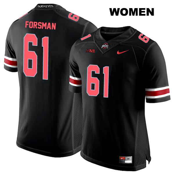Jack Forsman Ohio State Buckeyes Authentic Stitched Womens no. 61 Black College Football Jersey