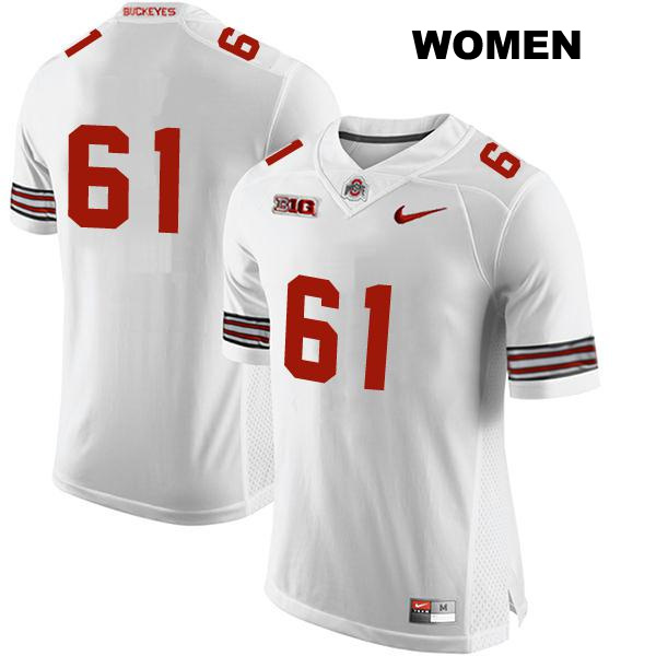 Jack Forsman Ohio State Buckeyes Stitched Authentic Womens no. 61 White College Football Jersey - No Name