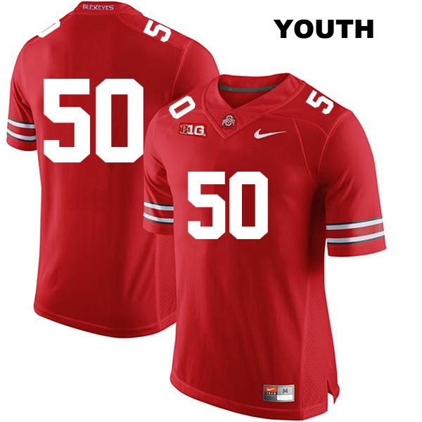 Jackson Kuwatch Ohio State Buckeyes Authentic Youth Stitched no. 50 Red College Football Jersey - No Name