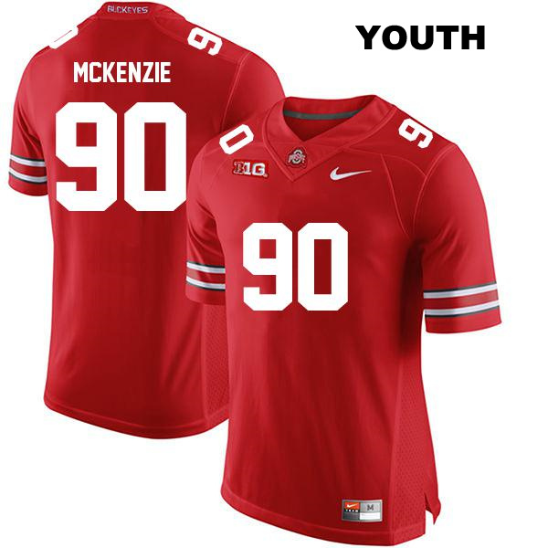 Jaden McKenzie Ohio State Buckeyes Authentic Stitched Youth no. 90 Red College Football Jersey