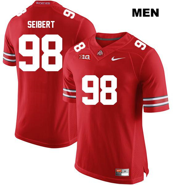 Stitched Jake Seibert Ohio State Buckeyes Authentic Mens no. 98 Red College Football Jersey