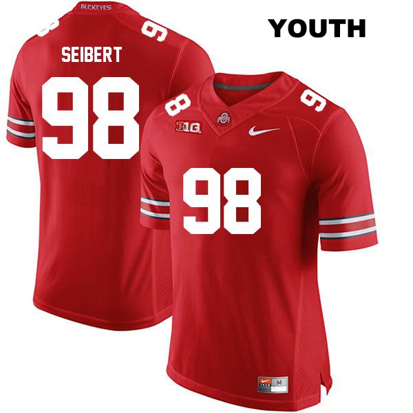Jake Seibert Stitched Ohio State Buckeyes Authentic Youth no. 98 Red College Football Jersey