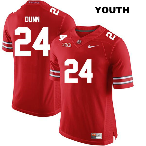 Jantzen Dunn Stitched Ohio State Buckeyes Authentic Youth no. 24 Red College Football Jersey