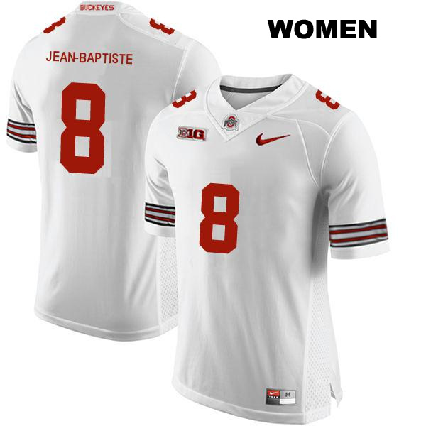 Javontae Jean-Baptiste Ohio State Buckeyes Stitched Authentic Womens no. 8 White College Football Jersey