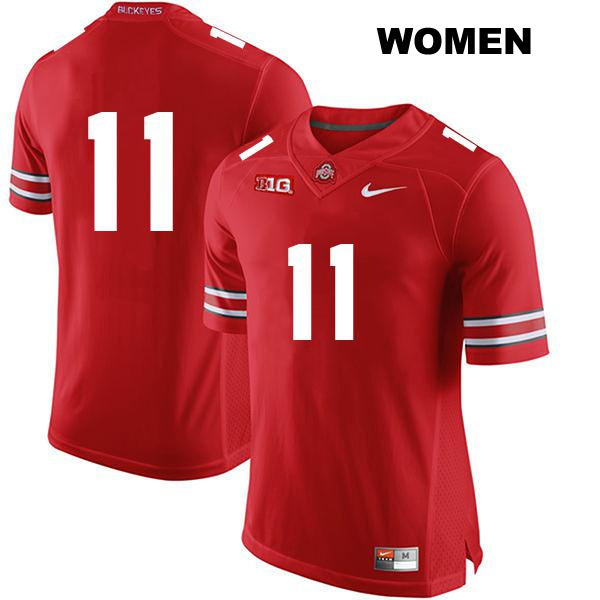 Jaxon Smith-Njigba Ohio State Buckeyes Authentic Stitched Womens no. 11 Red College Football Jersey - No Name
