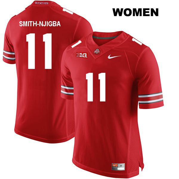 Jaxon Smith-Njigba Stitched Ohio State Buckeyes Authentic Womens no. 11 Red College Football Jersey