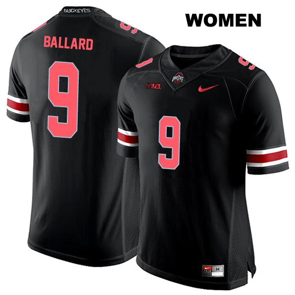 Jayden Ballard Ohio State Buckeyes Authentic Womens Stitched no. 9 Black College Football Jersey