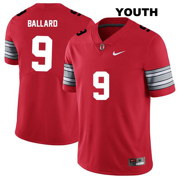 Stitched Jayden Ballard Ohio State Buckeyes Authentic Youth no. 9 Darkred College Football Jersey