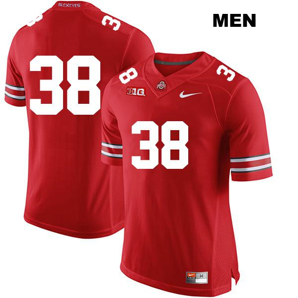 Jayden Fielding Ohio State Buckeyes Authentic Mens Stitched no. 38 Red College Football Jersey - No Name