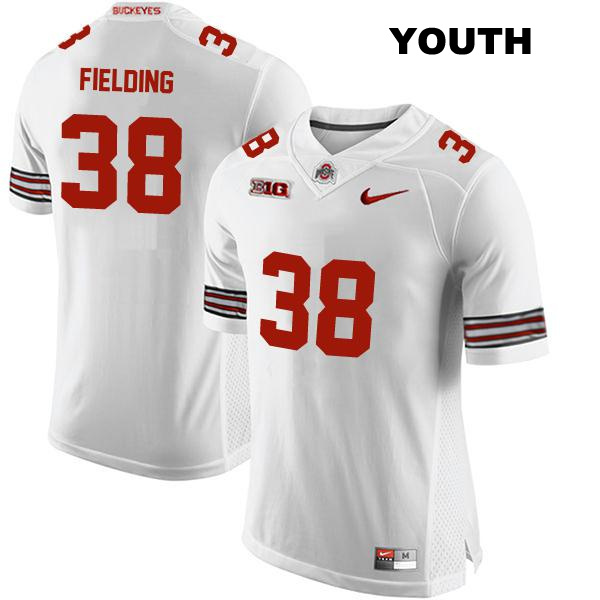 Jayden Fielding Ohio State Buckeyes Authentic Youth no. 38 Stitched White College Football Jersey